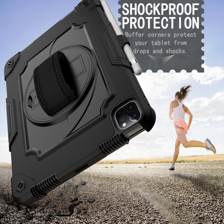 360 Degree Rotation Turntable Contrast Color Robot Shockproof Silicone + PC Protective Case with Holder For iPad Air 2022 / 2020 10.9 / Pro 11 (2020)