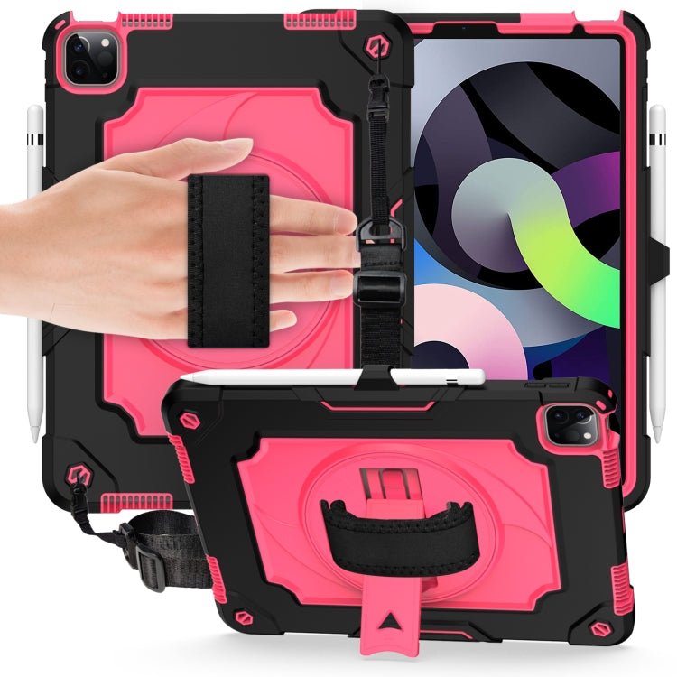 360 Degree Rotation Turntable Contrast Color Robot Shockproof Silicone + PC Protective Case with Holder For iPad Air 2022 / 2020 10.9 / Pro 11 (2020)