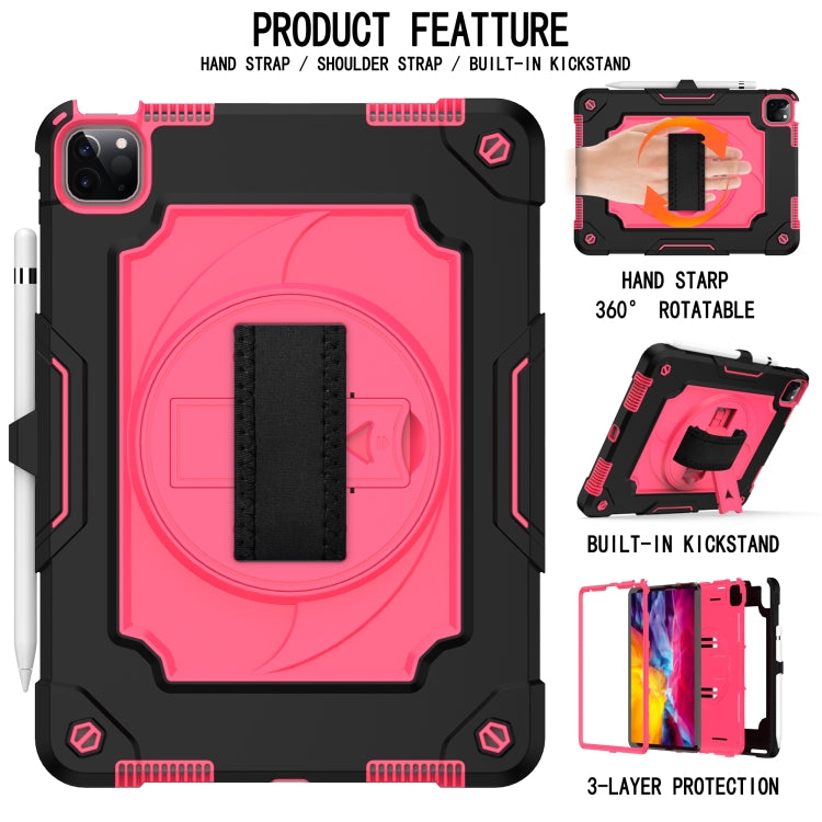 360 Degree Rotation Turntable Contrast Color Robot Shockproof Silicone + PC Protective Case with Holder For iPad Air 2022 / 2020 10.9 / Pro 11 (2020)