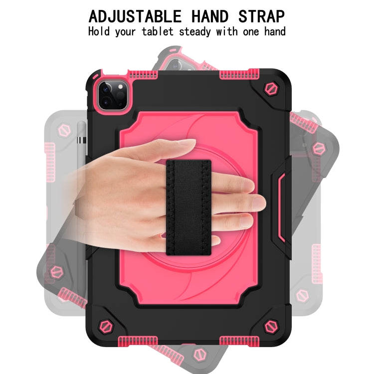 360 Degree Rotation Turntable Contrast Color Robot Shockproof Silicone + PC Protective Case with Holder For iPad Air 2022 / 2020 10.9 / Pro 11 (2020)