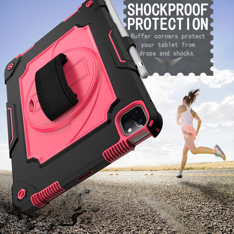 360 Degree Rotation Turntable Contrast Color Robot Shockproof Silicone + PC Protective Case with Holder For iPad Air 2022 / 2020 10.9 / Pro 11 (2020)