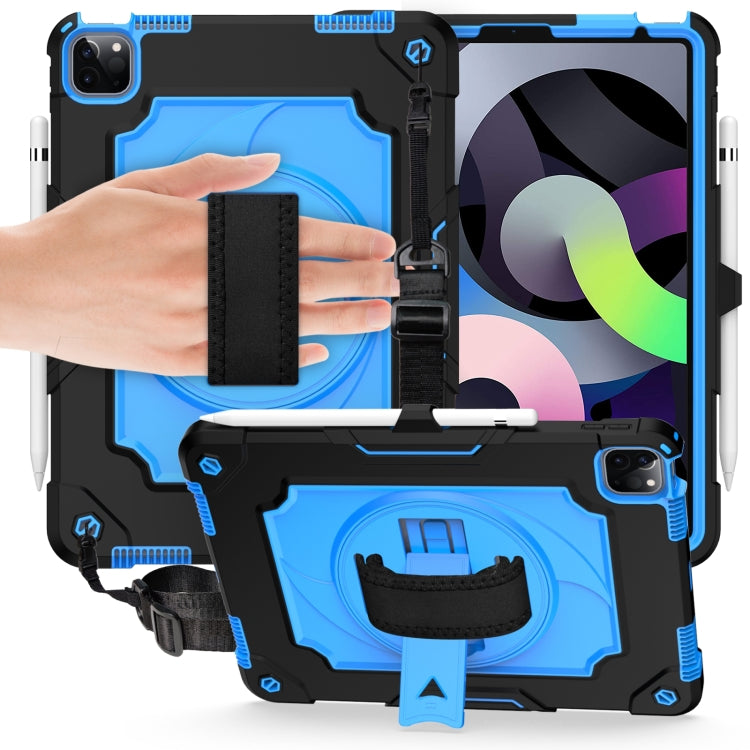 360 Degree Rotation Turntable Contrast Color Robot Shockproof Silicone + PC Protective Case with Holder For iPad Air 2022 / 2020 10.9 / Pro 11 (2020)