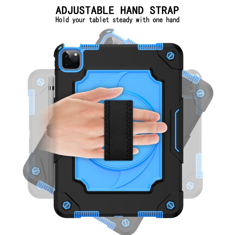 360 Degree Rotation Turntable Contrast Color Robot Shockproof Silicone + PC Protective Case with Holder For iPad Air 2022 / 2020 10.9 / Pro 11 (2020)