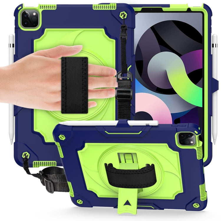 360 Degree Rotation Turntable Contrast Color Robot Shockproof Silicone + PC Protective Case with Holder For iPad Air 2022 / 2020 10.9 / Pro 11 (2020)