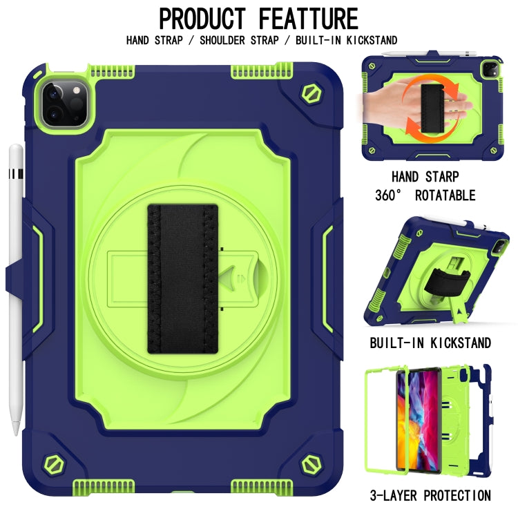 360 Degree Rotation Turntable Contrast Color Robot Shockproof Silicone + PC Protective Case with Holder For iPad Air 2022 / 2020 10.9 / Pro 11 (2020)