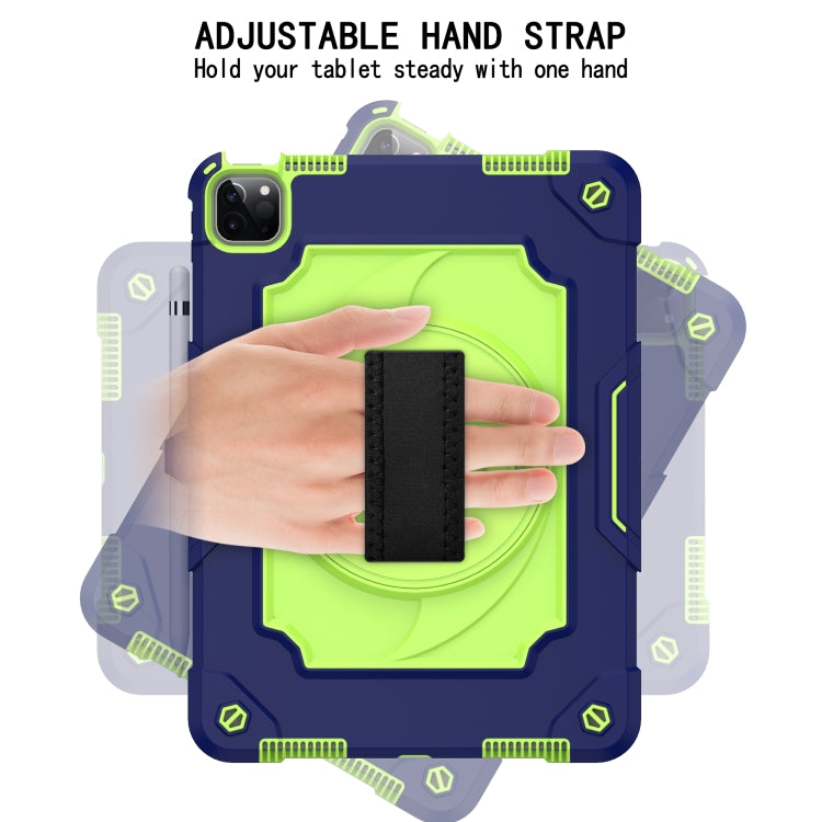 360 Degree Rotation Turntable Contrast Color Robot Shockproof Silicone + PC Protective Case with Holder For iPad Air 2022 / 2020 10.9 / Pro 11 (2020)