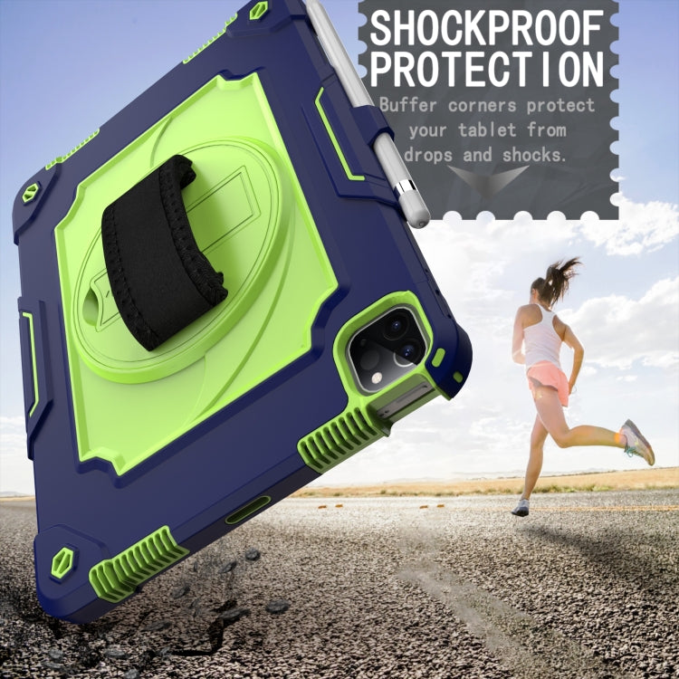 360 Degree Rotation Turntable Contrast Color Robot Shockproof Silicone + PC Protective Case with Holder For iPad Air 2022 / 2020 10.9 / Pro 11 (2020)