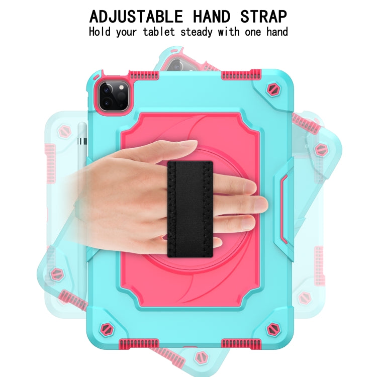 360 Degree Rotation Turntable Contrast Color Robot Shockproof Silicone + PC Protective Case with Holder For iPad Air 2022 / 2020 10.9 / Pro 11 (2020)