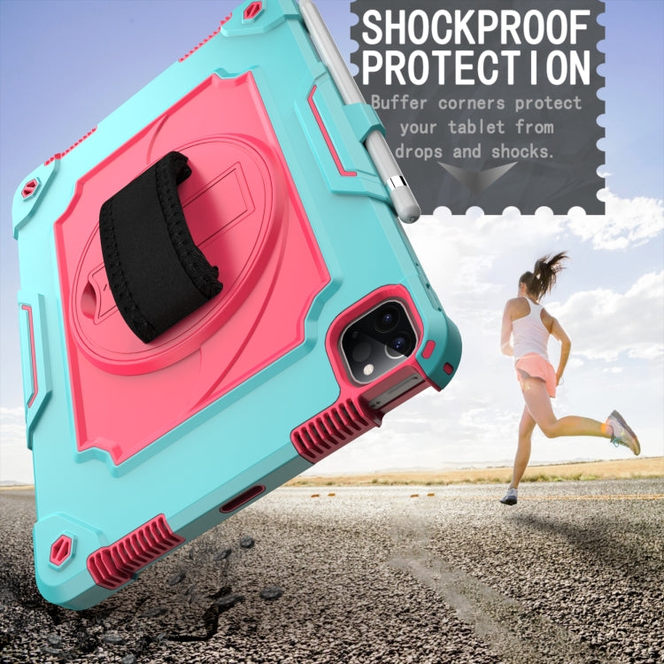360 Degree Rotation Turntable Contrast Color Robot Shockproof Silicone + PC Protective Case with Holder For iPad Air 2022 / 2020 10.9 / Pro 11 (2020)