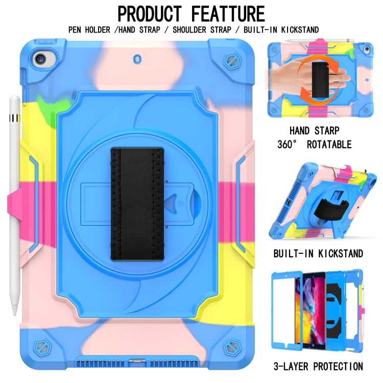 360 Degree Rotation Turntable Contrast Color Robot Shockproof Silicone + PC Protective Case with Holder For iPad 10.2 / 10.2 (2020) / Pro 10.5