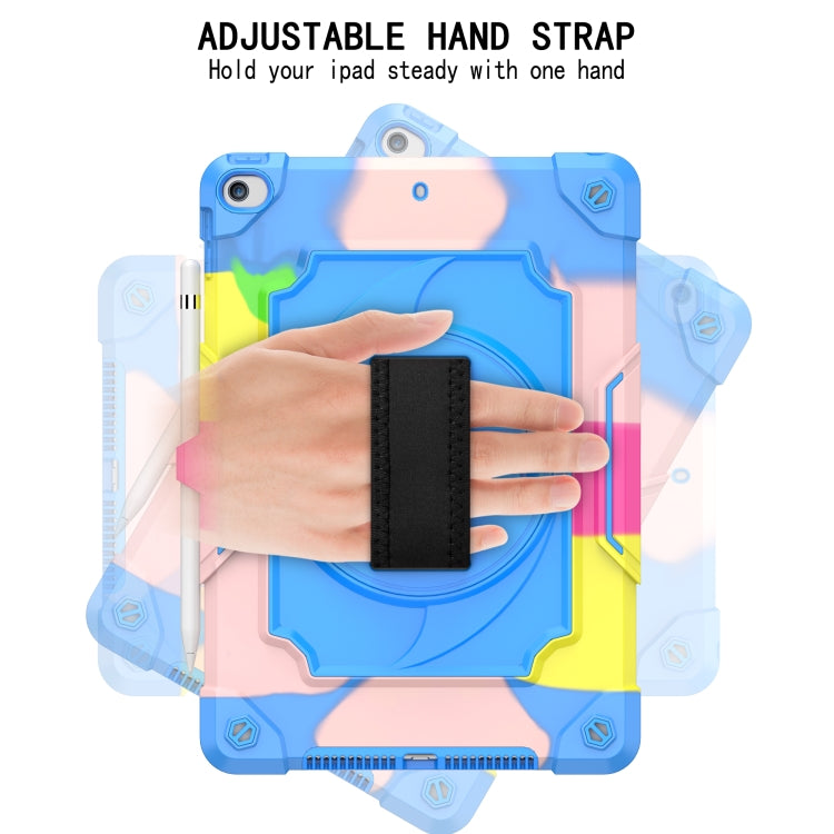 360 Degree Rotation Turntable Contrast Color Robot Shockproof Silicone + PC Protective Case with Holder For iPad 10.2 / 10.2 (2020) / Pro 10.5