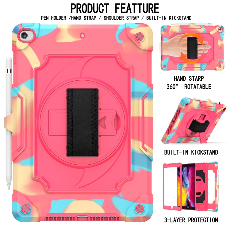 360 Degree Rotation Turntable Contrast Color Robot Shockproof Silicone + PC Protective Case with Holder For iPad 10.2 / 10.2 (2020) / Pro 10.5