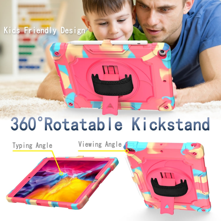 360 Degree Rotation Turntable Contrast Color Robot Shockproof Silicone + PC Protective Case with Holder For iPad 10.2 / 10.2 (2020) / Pro 10.5