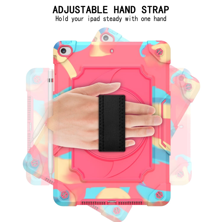 360 Degree Rotation Turntable Contrast Color Robot Shockproof Silicone + PC Protective Case with Holder For iPad 10.2 / 10.2 (2020) / Pro 10.5