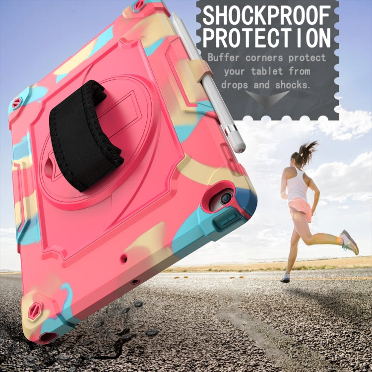 360 Degree Rotation Turntable Contrast Color Robot Shockproof Silicone + PC Protective Case with Holder For iPad 10.2 / 10.2 (2020) / Pro 10.5