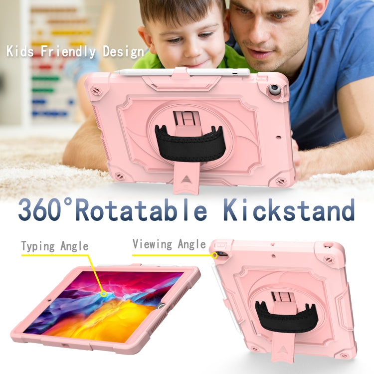 360 Degree Rotation Turntable Contrast Color Robot Shockproof Silicone + PC Protective Case with Holder For iPad 10.2 / 10.2 (2020) / Pro 10.5