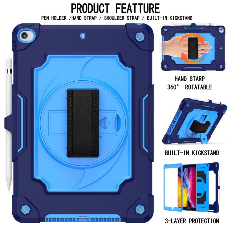 360 Degree Rotation Turntable Contrast Color Robot Shockproof Silicone + PC Protective Case with Holder For iPad 10.2 / 10.2 (2020) / Pro 10.5