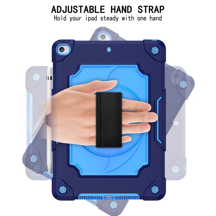 360 Degree Rotation Turntable Contrast Color Robot Shockproof Silicone + PC Protective Case with Holder For iPad 10.2 / 10.2 (2020) / Pro 10.5