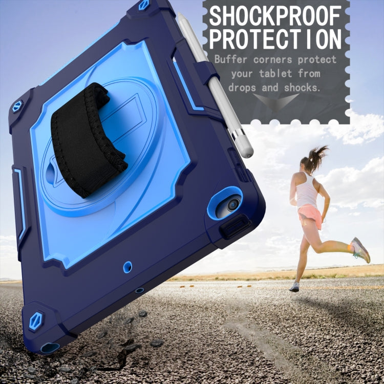 360 Degree Rotation Turntable Contrast Color Robot Shockproof Silicone + PC Protective Case with Holder For iPad 10.2 / 10.2 (2020) / Pro 10.5