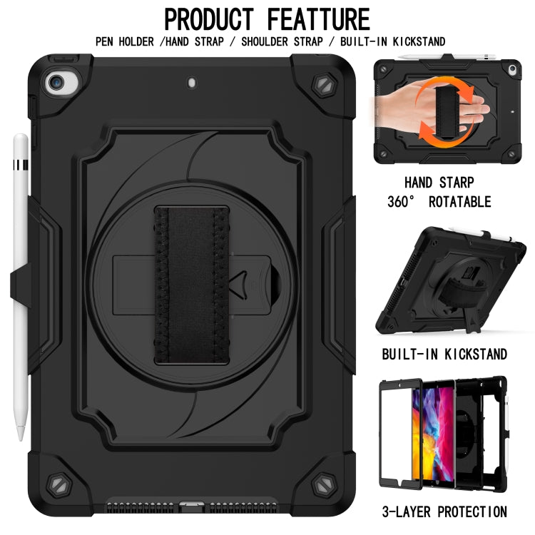 360 Degree Rotation Turntable Contrast Color Robot Shockproof Silicone + PC Protective Case with Holder For iPad 10.2 / 10.2 (2020) / Pro 10.5