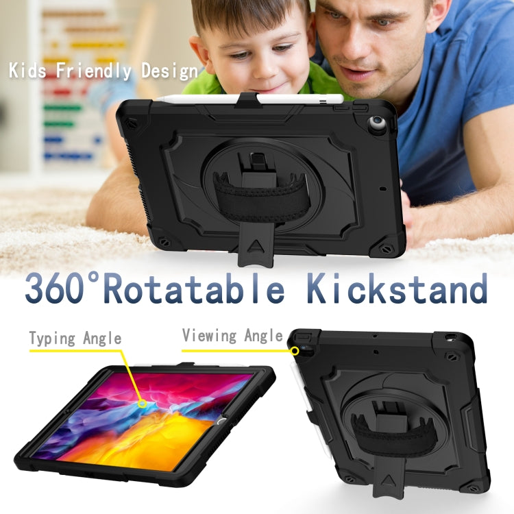 360 Degree Rotation Turntable Contrast Color Robot Shockproof Silicone + PC Protective Case with Holder For iPad 10.2 / 10.2 (2020) / Pro 10.5