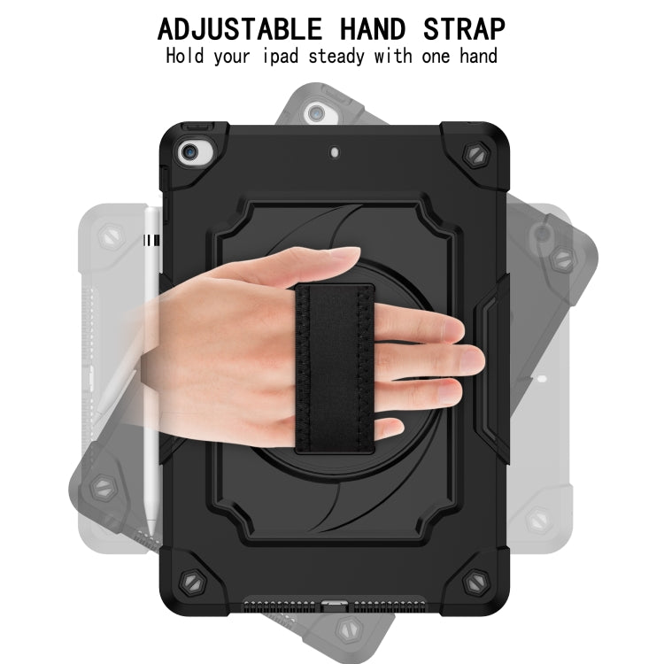 360 Degree Rotation Turntable Contrast Color Robot Shockproof Silicone + PC Protective Case with Holder For iPad 10.2 / 10.2 (2020) / Pro 10.5