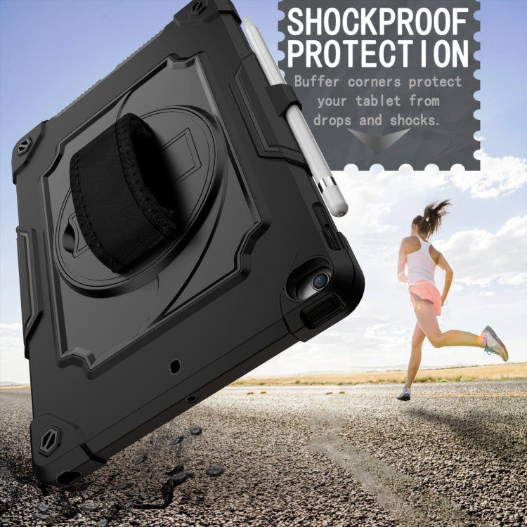 360 Degree Rotation Turntable Contrast Color Robot Shockproof Silicone + PC Protective Case with Holder For iPad 10.2 / 10.2 (2020) / Pro 10.5