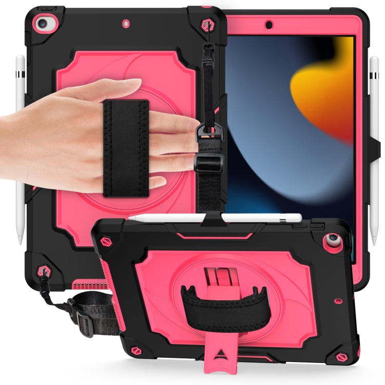 360 Degree Rotation Turntable Contrast Color Robot Shockproof Silicone + PC Protective Case with Holder For iPad 10.2 / 10.2 (2020) / Pro 10.5