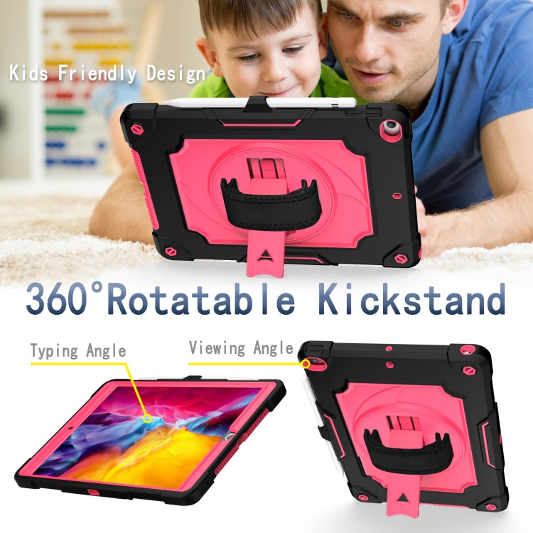 360 Degree Rotation Turntable Contrast Color Robot Shockproof Silicone + PC Protective Case with Holder For iPad 10.2 / 10.2 (2020) / Pro 10.5