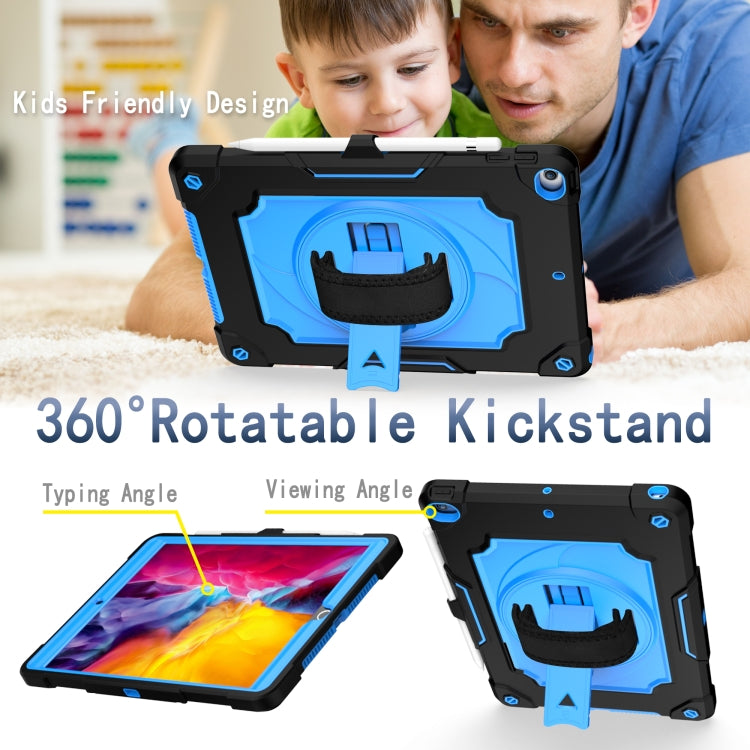 360 Degree Rotation Turntable Contrast Color Robot Shockproof Silicone + PC Protective Case with Holder For iPad 10.2 / 10.2 (2020) / Pro 10.5