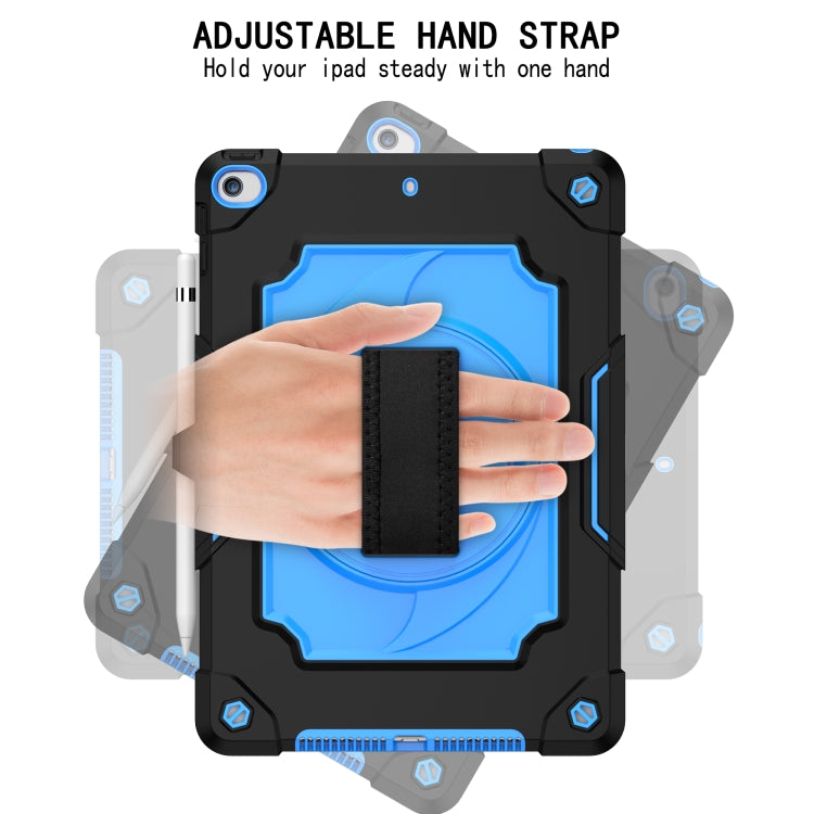 360 Degree Rotation Turntable Contrast Color Robot Shockproof Silicone + PC Protective Case with Holder For iPad 10.2 / 10.2 (2020) / Pro 10.5