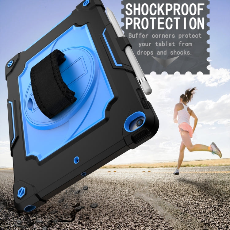 360 Degree Rotation Turntable Contrast Color Robot Shockproof Silicone + PC Protective Case with Holder For iPad 10.2 / 10.2 (2020) / Pro 10.5