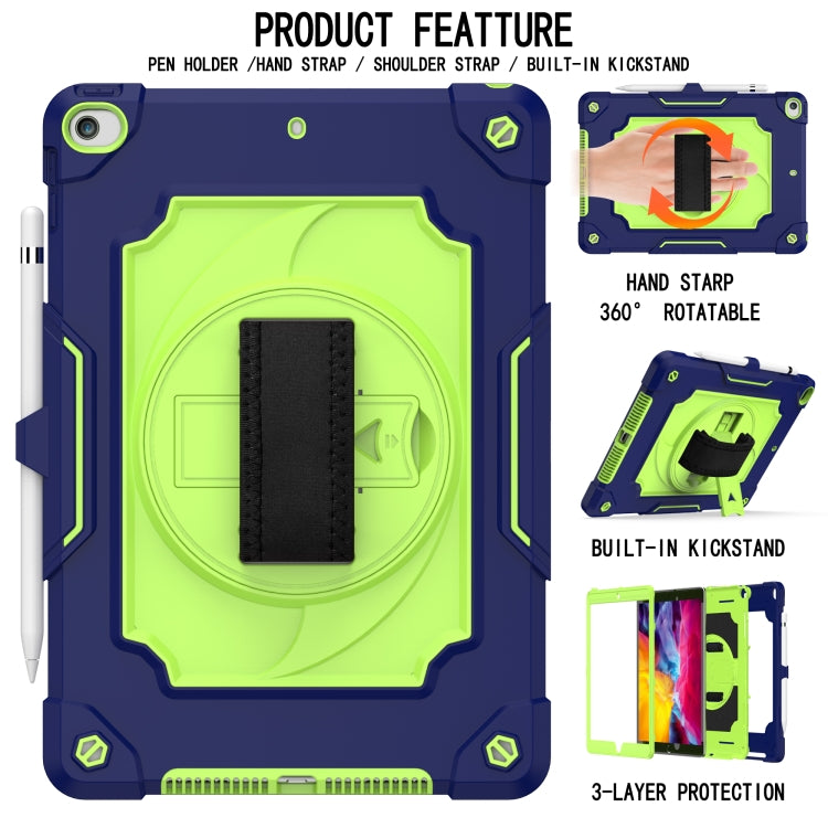 360 Degree Rotation Turntable Contrast Color Robot Shockproof Silicone + PC Protective Case with Holder For iPad 10.2 / 10.2 (2020) / Pro 10.5