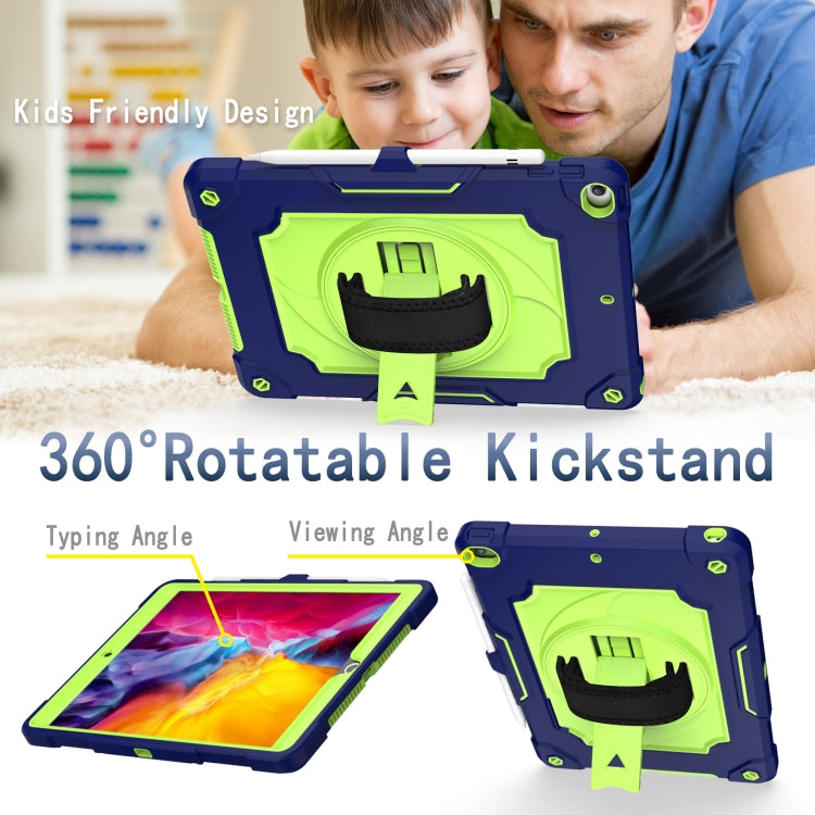 360 Degree Rotation Turntable Contrast Color Robot Shockproof Silicone + PC Protective Case with Holder For iPad 10.2 / 10.2 (2020) / Pro 10.5