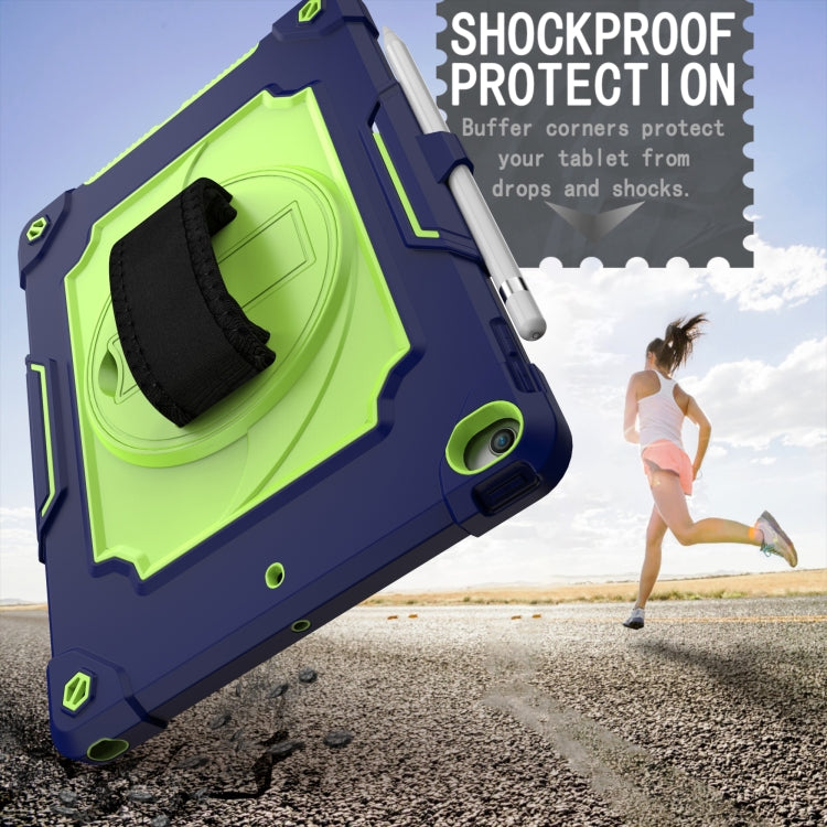 360 Degree Rotation Turntable Contrast Color Robot Shockproof Silicone + PC Protective Case with Holder For iPad 10.2 / 10.2 (2020) / Pro 10.5