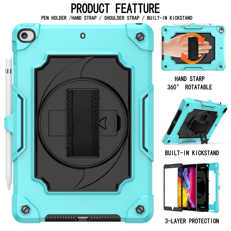 360 Degree Rotation Turntable Contrast Color Robot Shockproof Silicone + PC Protective Case with Holder For iPad 10.2 / 10.2 (2020) / Pro 10.5