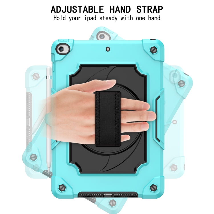 360 Degree Rotation Turntable Contrast Color Robot Shockproof Silicone + PC Protective Case with Holder For iPad 10.2 / 10.2 (2020) / Pro 10.5