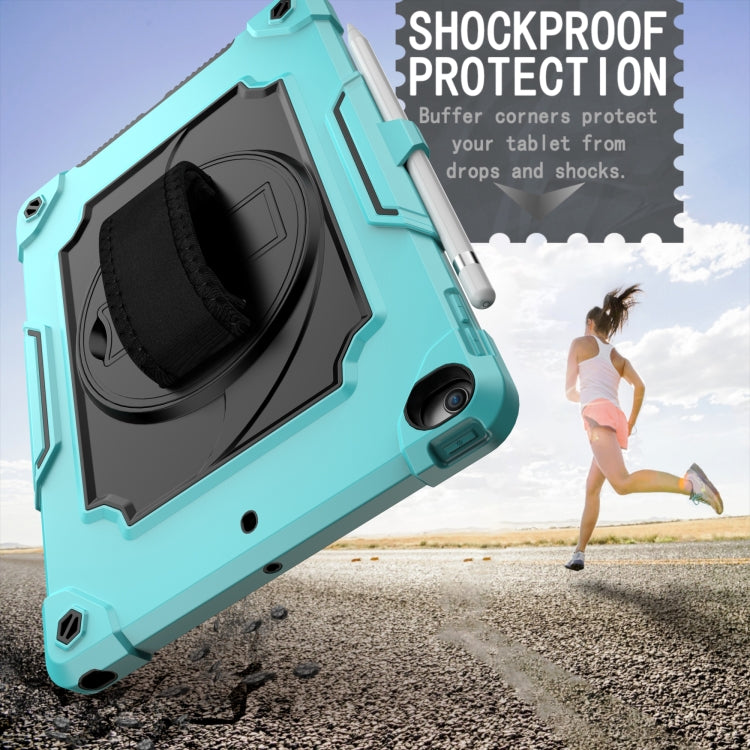 360 Degree Rotation Turntable Contrast Color Robot Shockproof Silicone + PC Protective Case with Holder For iPad 10.2 / 10.2 (2020) / Pro 10.5