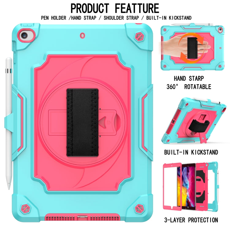 360 Degree Rotation Turntable Contrast Color Robot Shockproof Silicone + PC Protective Case with Holder For iPad 10.2 / 10.2 (2020) / Pro 10.5