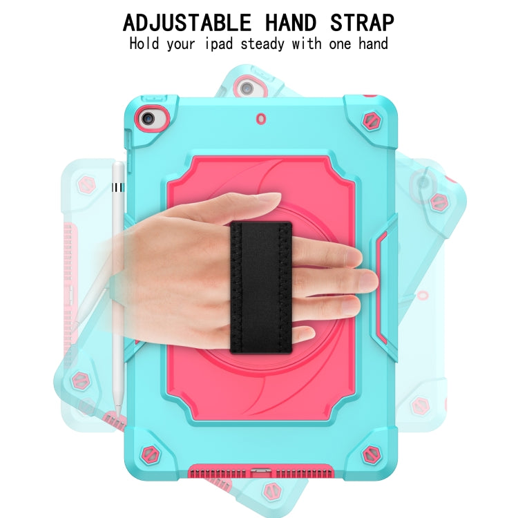 360 Degree Rotation Turntable Contrast Color Robot Shockproof Silicone + PC Protective Case with Holder For iPad 10.2 / 10.2 (2020) / Pro 10.5