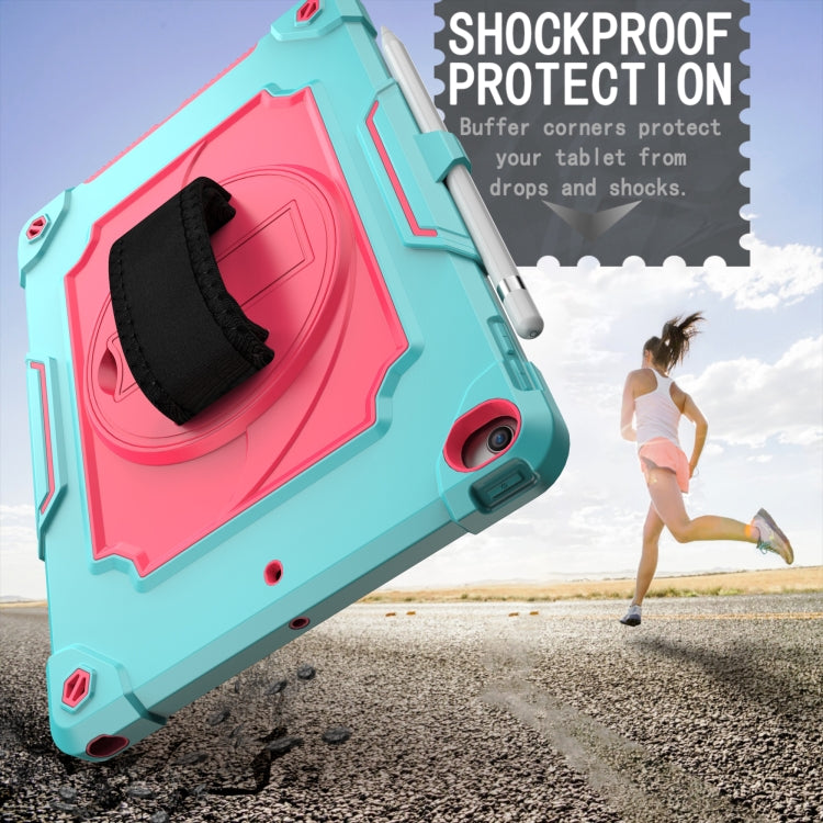 360 Degree Rotation Turntable Contrast Color Robot Shockproof Silicone + PC Protective Case with Holder For iPad 10.2 / 10.2 (2020) / Pro 10.5