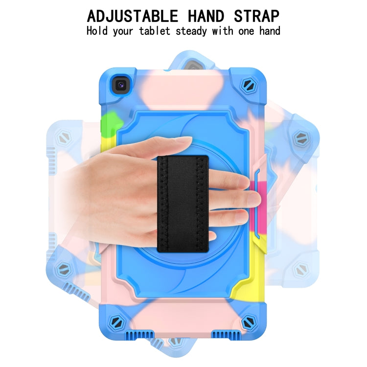For Samsung Tab A 8.0 (2019)/T290 360 Degree Rotation Turntable Contrast Color Robot Shockproof Silicone + PC Protective Case with Holder