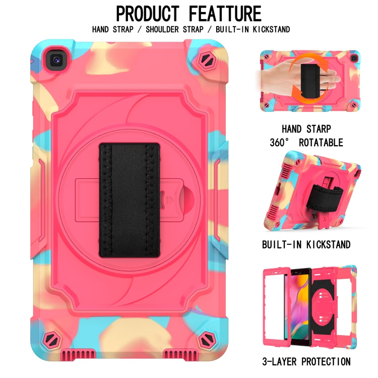 For Samsung Tab A 8.0 (2019)/T290 360 Degree Rotation Turntable Contrast Color Robot Shockproof Silicone + PC Protective Case with Holder