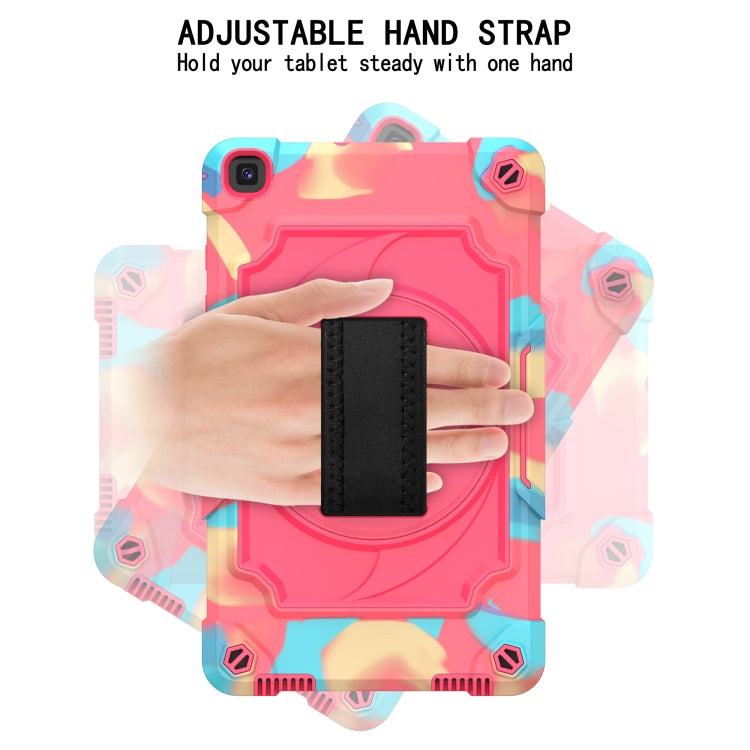 For Samsung Tab A 8.0 (2019)/T290 360 Degree Rotation Turntable Contrast Color Robot Shockproof Silicone + PC Protective Case with Holder