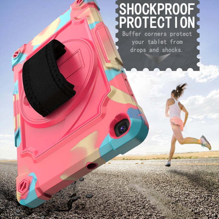 For Samsung Tab A 8.0 (2019)/T290 360 Degree Rotation Turntable Contrast Color Robot Shockproof Silicone + PC Protective Case with Holder