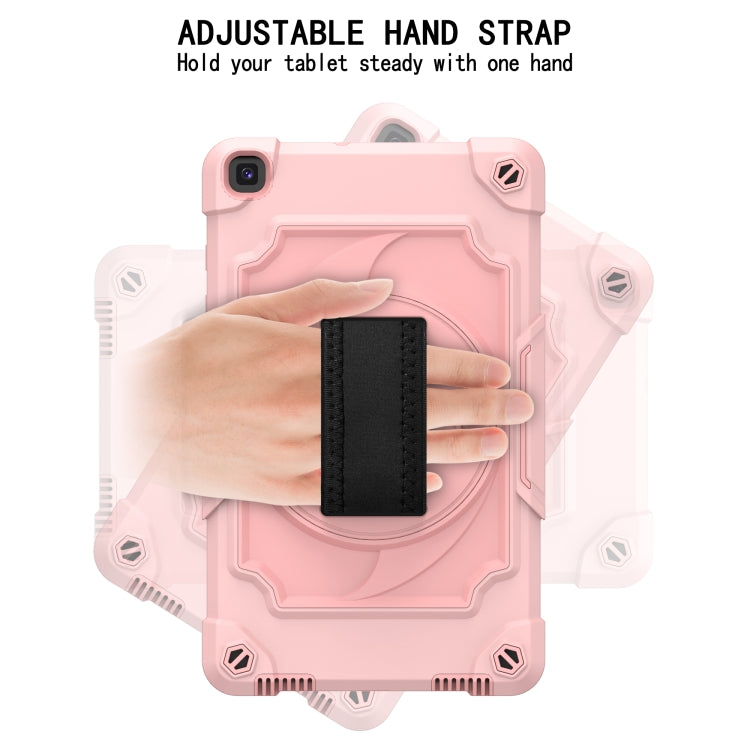 For Samsung Tab A 8.0 (2019)/T290 360 Degree Rotation Turntable Contrast Color Robot Shockproof Silicone + PC Protective Case with Holder