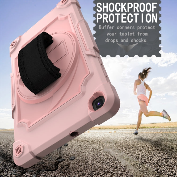 For Samsung Tab A 8.0 (2019)/T290 360 Degree Rotation Turntable Contrast Color Robot Shockproof Silicone + PC Protective Case with Holder
