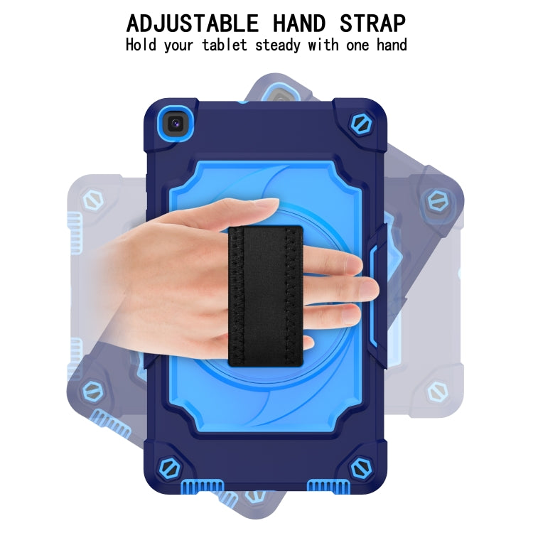 For Samsung Tab A 8.0 (2019)/T290 360 Degree Rotation Turntable Contrast Color Robot Shockproof Silicone + PC Protective Case with Holder