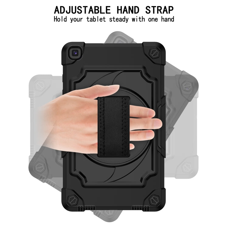 For Samsung Tab A 8.0 (2019)/T290 360 Degree Rotation Turntable Contrast Color Robot Shockproof Silicone + PC Protective Case with Holder