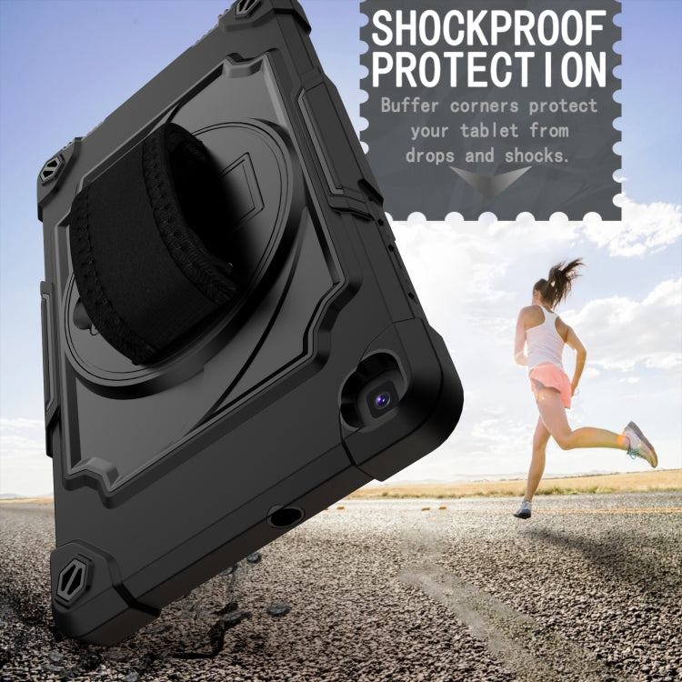 For Samsung Tab A 8.0 (2019)/T290 360 Degree Rotation Turntable Contrast Color Robot Shockproof Silicone + PC Protective Case with Holder